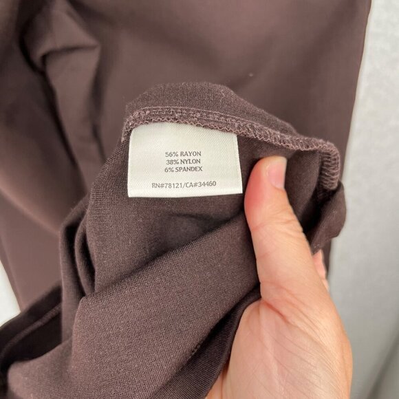 Eileen Fisher Ponte Knit Straight Leg Pull On Pant Size S Chocolate Brown Office - Picture 5 of 11
